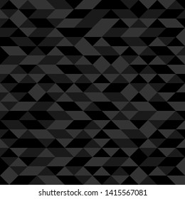 Abstract black and gray Triangular low poly backdrop,gradient mosaic pattern background, Seamless abstract background.Vector.