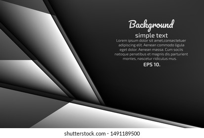 Abstract black and gray vector background image, creative design idea Modern geometric For invitation cards Or online