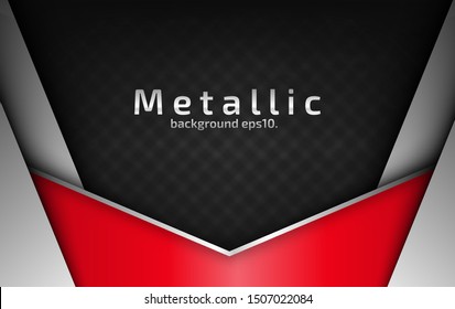 Abstract black and gray vector background image, red metal design concept Modern geometricgeometric