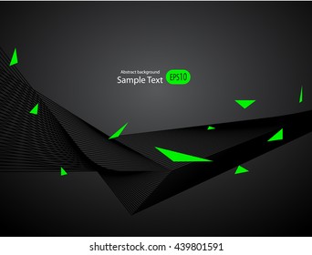 Abstract black green background