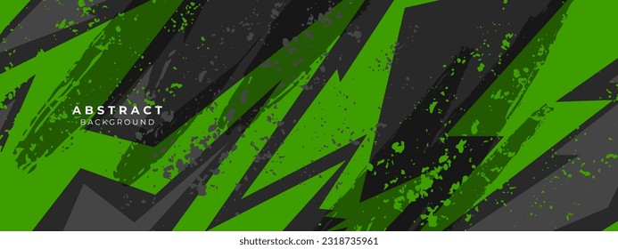 Abstract black green background for sports racing premium vector design