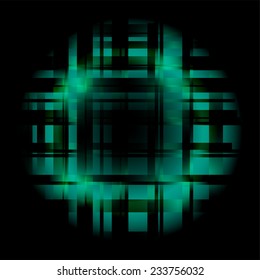 Abstract black, green grid background