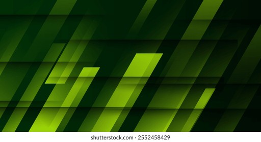 Negro abstracto con el fondo futurista moderno del circuito de la sombra de la luz verde. Vector de EPS10