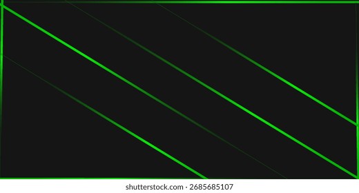 Abstract black and green polygon with green glow lines on dark steel mesh background with free space for design. modern technology innovation concept background	