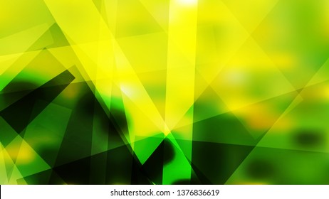 Abstract Black Green and Yellow Lines Stripes and Shapes Background Vector Image