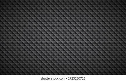 Abstract black and grey background composed of triangles with different transparency, modern vector seamless pattern, metallic look