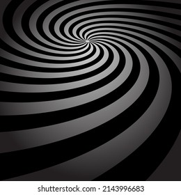 Resumen de fondo negro y gris con movimiento de rotación. Arte vectorial.