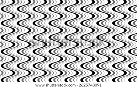 abstract black grey big small smooth wave line pattern.