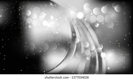 Abstract Black and Grey Blurry Lights Background