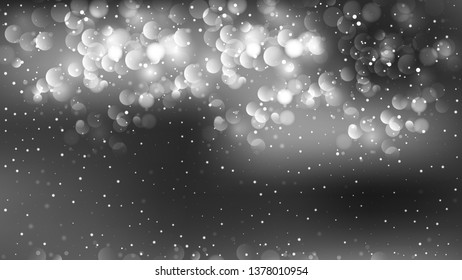 Abstract Black and Grey Bokeh Defocused Lights Background Vector Art