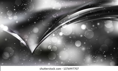 Abstract Black and Grey Bokeh Lights Background