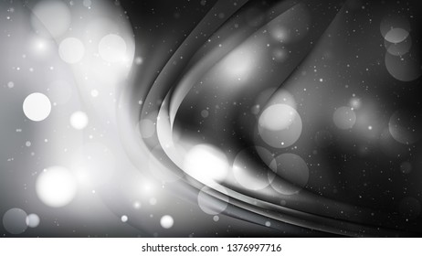 Abstract Black and Grey Bokeh Lights Background Image