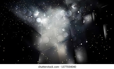 Abstract Black and Grey Bokeh Lights Background Design