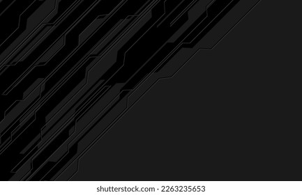 Abstract black grey cyber geometric dynamic with blank space futuristic design modern technology background vector illustration.