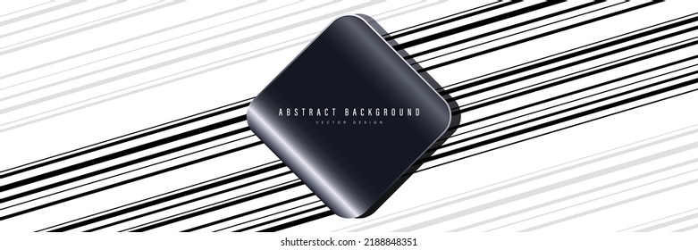 Resumen de líneas diagonales en negro y gris sobre fondo blanco. Diseño moderno de plantillas de banner horizontal con espacio de copia. Gráfica de estilo minimalista. Portada, folleto, cartel, encabezado, sitio web