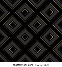 Abstract black grey and gold ojo de dios square pattern background