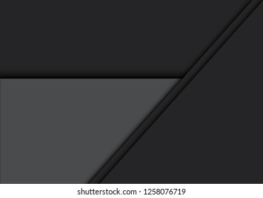 Abstract black grey overlap design modern futuristic background vector illustration.