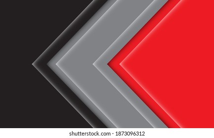 Resumen de diseño de dirección de flecha roja gris negra de fondo futurista moderno ilustración vectorial.