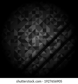 Abstract black and grey triangles pattern seamless background texture. Vector illustration