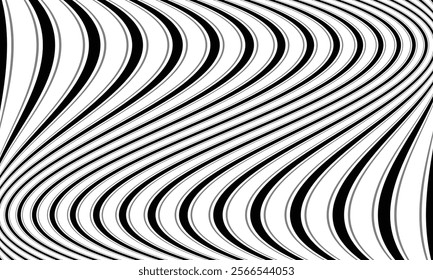 abstract black grey wave line pattern art suitable for background.