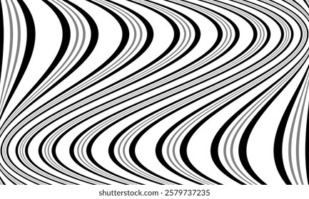 abstract black grey wave line pattern vector suitable for background.
