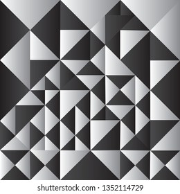 Abstract black, grey and white triangle on background, vector illustration