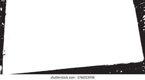Abstract Black Grunge Background Design.  Brush black paint ink over rectangle. Vector illustration.
