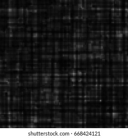 Abstract black grunge background. Digital texture in techno style. Seamless vector pattern. Monotonous uniform transparent intersecting figures. Random arrangement of elements.