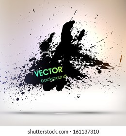 Abstract Black Grunge Background for Modern Design, Splatter Texture Vector