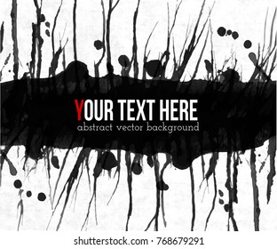 Abstract black grunge background with place for your text on white.