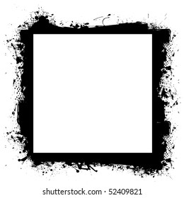 Abstract black grunge border frame with room to add your own photograph