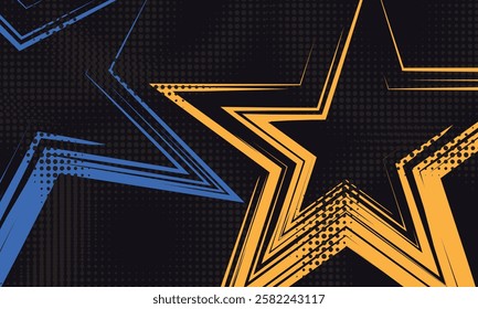 Abstract Black and Grunge Brush Background with Halftone Effect. Sports Background with Grunge Concept