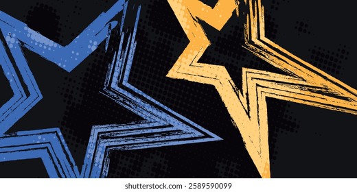 Abstract Black and Grunge Brush Background with Halftone Effect. Sports Background with Grunge Concept