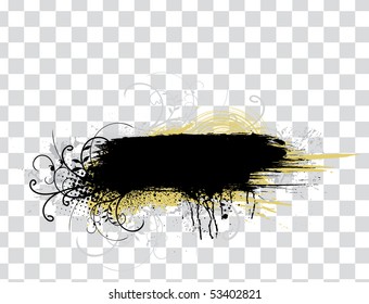 abstract black grunge frame background, vector illustration
