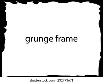 Abstract black grunge frame. vector template
