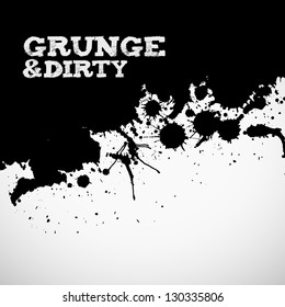 Abstract black grunge ink splats background