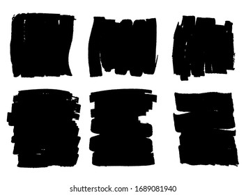 Abstract black grunge marker banners.