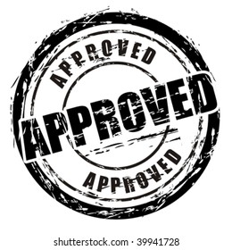 Abstract black grunge stamp named "approved".