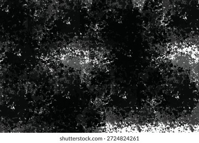Abstractas fondo de textura de grunge negro. Superficie angustiada oscura con efecto de salpicadura de pintura áspera. Ideal para carteles, superposiciones, marca y Diseño gráfico moderno.