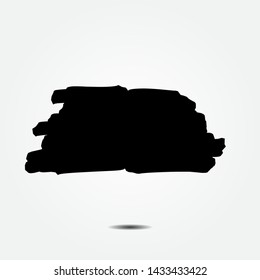 Abstract black grunge texture brush stroke, vector eps 10