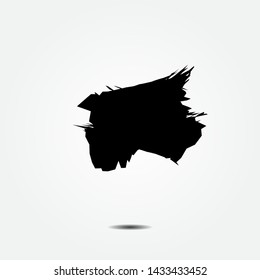 Abstract black grunge texture brush stroke, vector eps 10