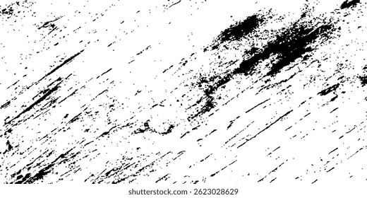 Textura grunge preta abstrata da tinta preta. Uma camada para uso no design. Textura grunge de pincel vetorial. traçados de pincel de design. Textura da sobreposição. Textura de papel tingido de preto-branco desbotado. Desenho grunge.