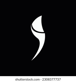 Abstract Black Hair Wave Logo Letter S isolated on White Background. Flat Vector Logo Design Template Element