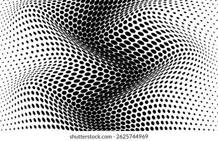 Abstracte zwarte halftone dot wave patroon ontwerp.