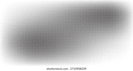 Abstractas puntos de semitono negro que forman un patrón de gradiente suave sobre un fondo claro.