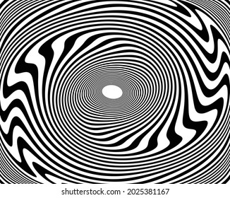 abstract black halftone dots.white halftone dots in vortex form. Geometric art. Trendy design element.Circular and radial lines volute, helix.Segmented circle with rotation