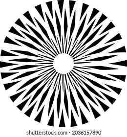 abstract black halftone dots.white halftone dots in vortex form. Geometric art. Trendy design element.Circular and radial lines volute, helix.Segmented circle with rotation