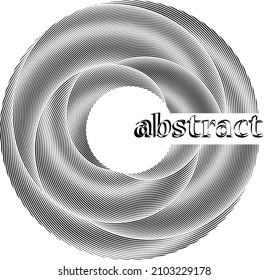 abstract black halftone dots.white halftone dots in vortex form. Geometric art. Trendy design element.Circular and radial lines volute, helix.Segmented circle with rotation