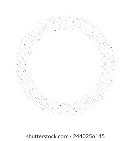 Abstract black halftone dotted background in circle form. Circle halftone dots. Vector illustration