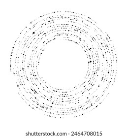 Abstract black halftone dotted background in circle form. Circle halftone dots. Vector illustration